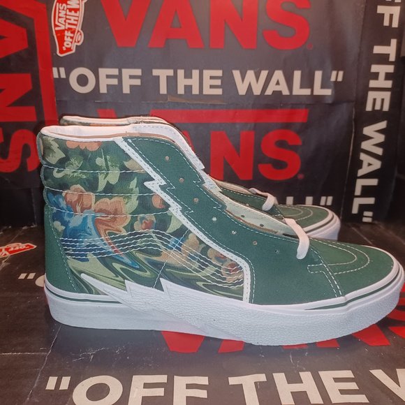 Vans Sk8-Hi Bolt Liquify Avocado Green White Canvas Suede Men's 9.5 VN0A5JIVYXH - Picture 14 of 14